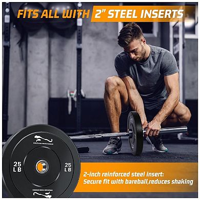 6 Pcs TrailBlaze Bumper Plate, Rubber Weight Plates for Strength Training & Weightlifting