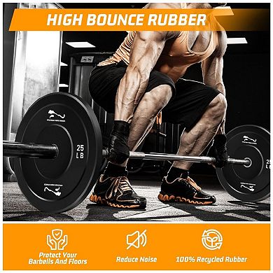 6 Pcs TrailBlaze Bumper Plate, Rubber Weight Plates for Strength Training & Weightlifting