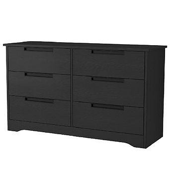 6-Drawer Dresser with Embedded Handles, Natural Modern Wood Chest for Nursery