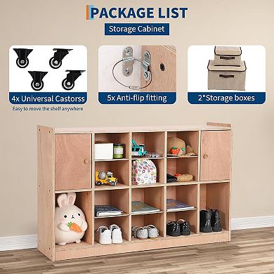 Cubby Tray Storage Cabinet with 2 Doors Wall Mounted Storage Organizer
