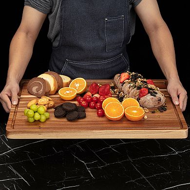 24 x 18 Inch Extra Large Acacia Wood Reversible Cutting Board with Juice Groove