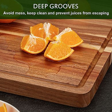 24 x 18 Inch Extra Large Acacia Wood Reversible Cutting Board with Juice Groove