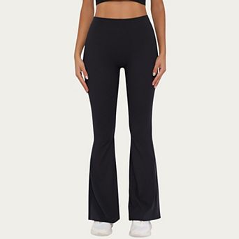 Womens's High Waist Flare Leg Yoga Pants with Stretch Fit and Contoured Waistband