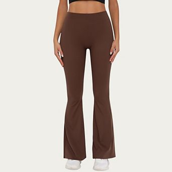 Womens's High Waist Flare Leg Yoga Pants with Stretch Fit and Contoured Waistband