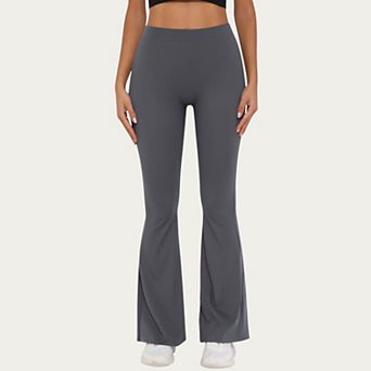 Womens's High Waist Flare Leg Yoga Pants with Stretch Fit and Contoured Waistband