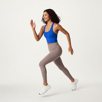 Womens's Cross Back Sports Tank Top with Scoop Neckline and Wide Supportive Band