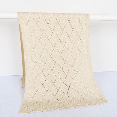 Women's Soft Knit Scarf with Delicate Cutout Detailing 67x17.7 inches