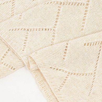 Women's Soft Knit Scarf with Delicate Cutout Detailing 67x17.7 inches