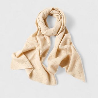 Women's Soft Knit Scarf with Delicate Cutout Detailing 67x17.7 inches