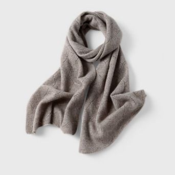 Women's Soft Knit Scarf with Delicate Cutout Detailing 67x17.7 inches