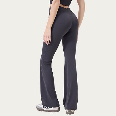 Womens's High Waist Flare Sweatpants with Seamless Stretch Fit