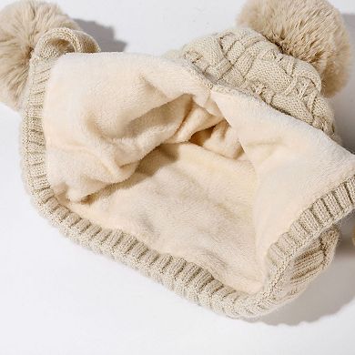 Women's Knit Trapper Hat with Pom