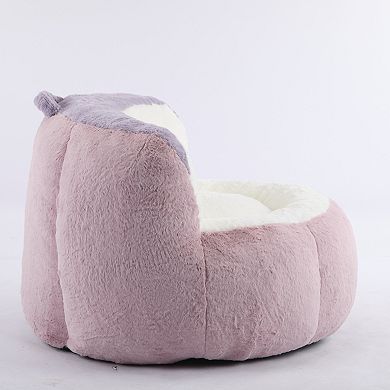 Whisen Modern Oversized Bean Bag Chairs Multicolor Faux Fur Couch Lounger Sofa