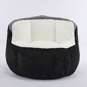 Whisen Modern Oversized Bean Bag Chairs Multicolor Faux Fur Couch Lounger Sofa