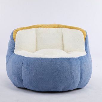 Whisen Modern Oversized Bean Bag Chairs Multicolor Faux Fur Couch Lounger Sofa