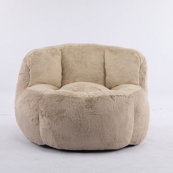 Whisen Modern Oversized Bean Bag Chairs Multicolor Faux Fur Couch Lounger Sofa