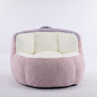 Whisen Modern Oversized Bean Bag Chairs Multicolor Faux Fur Couch Lounger Sofa
