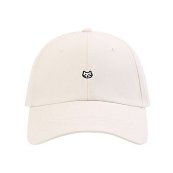 Women's Embroidered Cat Face Baseball Cap with Curved Brim and Adjustable Strap