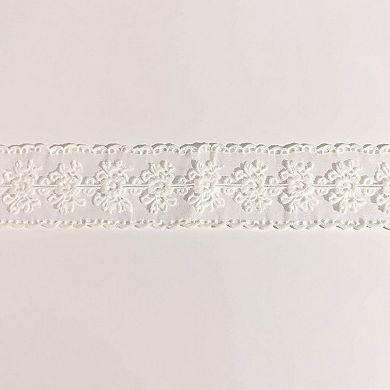 Women's Sheer Floral Lace Belt with Long Tie Ribbon Accent 53in