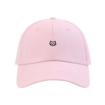Women's Embroidered Cat Face Baseball Cap with Curved Brim and Adjustable Strap