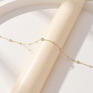 Women's Delicate Rhinestone Waist Chain with Minimalist Thin Link Design and Adjustable Closure