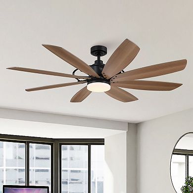 60 in. Black Integrated LED DC Motor Ceiling Fan Light and Remote