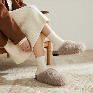 Luxurious Faux Fur Slip-On Sandals for Ultimate Comfort and Style