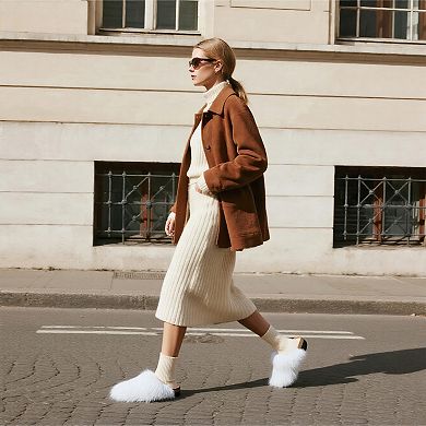 Luxurious Faux Fur Slip-On Sandals for Ultimate Comfort and Style