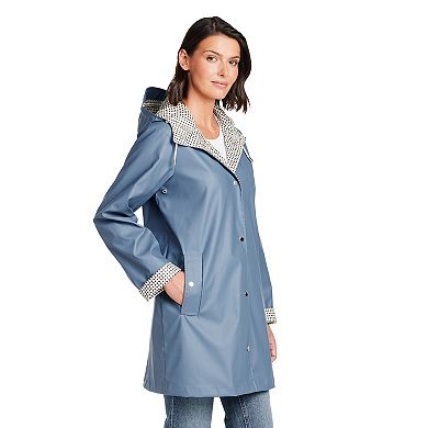 Women's Weathercast Spring Rain Slicker with Hood & Water-Resistant Design