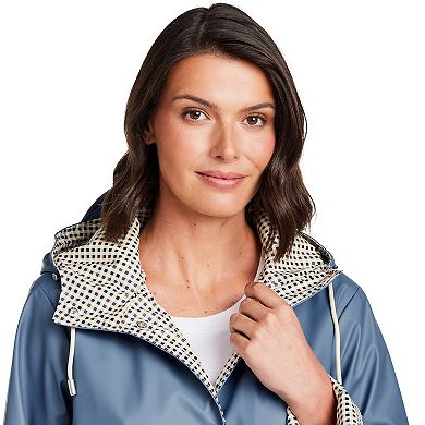 Women's Weathercast Spring Rain Slicker with Hood & Water-Resistant Design