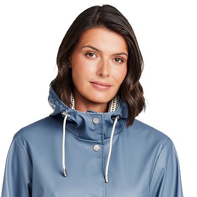 Women's Weathercast Spring Rain Slicker with Hood & Water-Resistant Design