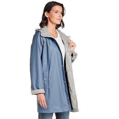 Women's Weathercast Spring Rain Slicker with Hood & Water-Resistant Design