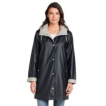 Women's Weathercast Spring Rain Slicker with Hood & Water-Resistant Design