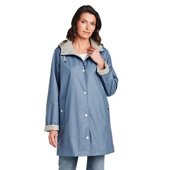 Women's Weathercast Spring Rain Slicker with Hood & Water-Resistant Design