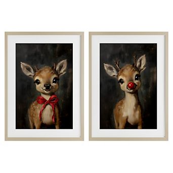Stupell Home Decor Baby Reindeer Characters Wall Art Set