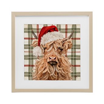 Stupell Home Decor Holiday Wavy Haired Cattle Framed Wall Art