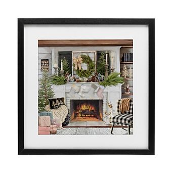 Stupell Home Decor Cozy Fireplace Holiday Wall Art