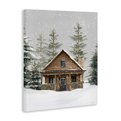 Stupell Home Decor Cozy Snowy Forest Cabin Wall Art