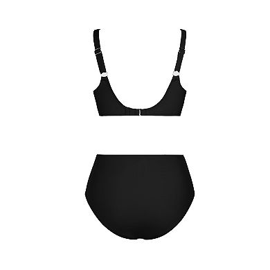 Women's Cupshe 2-pc. Swim Top & High Waisted Bikini Bottoms Swim Set