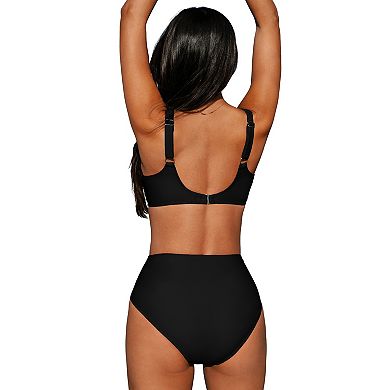 Women's Cupshe 2-pc. Swim Top & High Waisted Bikini Bottoms Swim Set