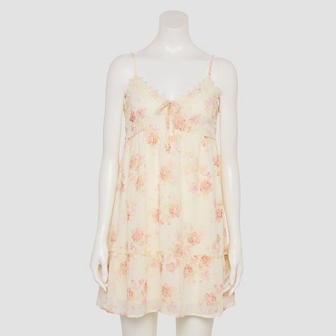 Женские платья Pink Juniors' Pink Rose Lace Trim Skater Dress