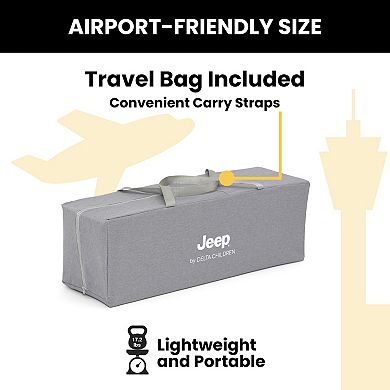 Jeep Horizon Compact Travel 2-in-1 Play Yard with Bassinet