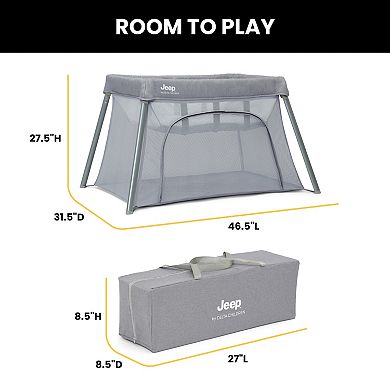 Jeep Horizon Compact Travel 2-in-1 Play Yard with Bassinet