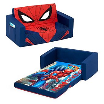 Delta Children Spider-Man Cozee Flip-Out Sofa - 2-in-1 Convertible Sofa to Lounger