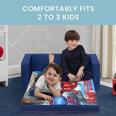 Delta Children Spider-Man Cozee Flip-Out Sofa - 2-in-1 Convertible Sofa to Lounger
