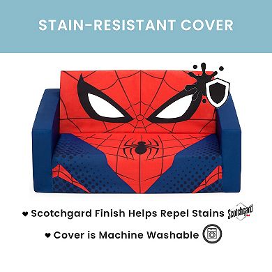 Delta Children Spider-Man Cozee Flip-Out Sofa - 2-in-1 Convertible Sofa to Lounger