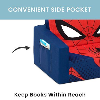 Delta Children Spider-Man Cozee Flip-Out Sofa - 2-in-1 Convertible Sofa to Lounger