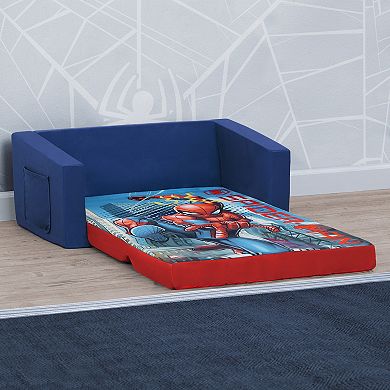 Delta Children Spider-Man Cozee Flip-Out Sofa - 2-in-1 Convertible Sofa to Lounger