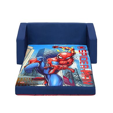 Delta Children Spider-Man Cozee Flip-Out Sofa - 2-in-1 Convertible Sofa to Lounger