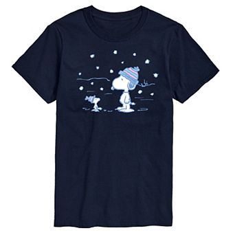 Big & Tall Peanuts Snoopy & Woodstock Snow Graphic Tee